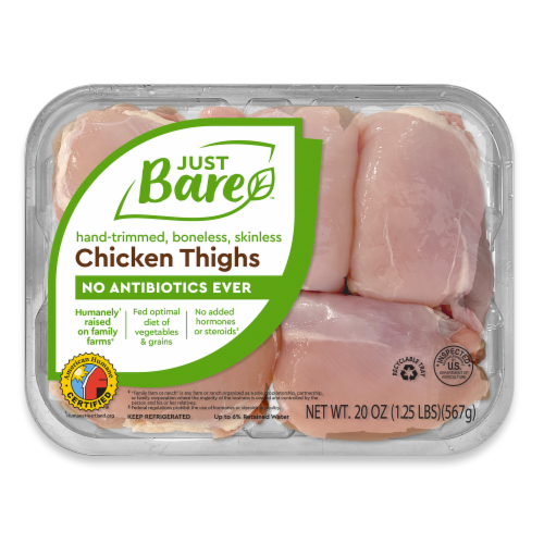 Just Bare® Boneless Skinless Chicken Thighs Perspective: front