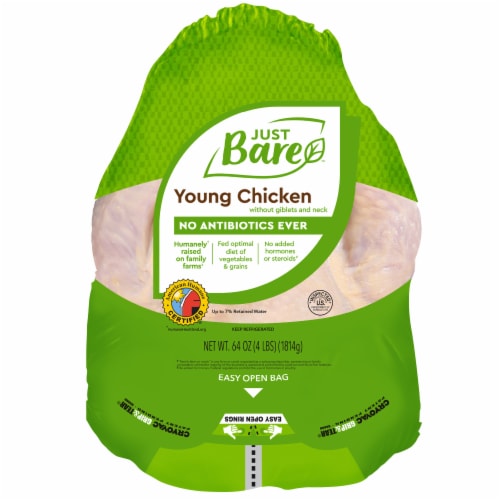 Just Bare Whole Fresh Chicken, 4 lb - Ralphs