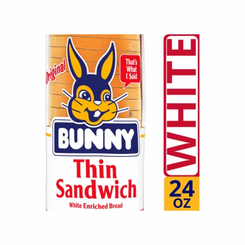 Bunny Thin Sandwich White Bread Perspective: front
