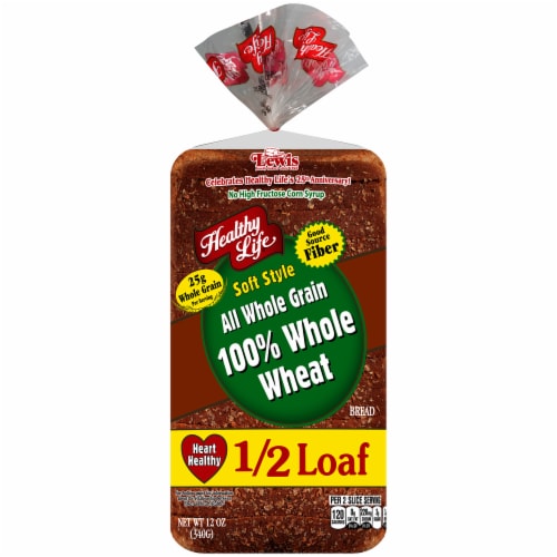 Healthy Life Soft Style 1/2 Loaf 100% Whole Grain Bread Perspective: front