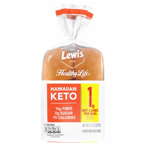 Lewis® Bake Shop Healthy Life® Hawiian Keto Hot Dog Buns Perspective: front