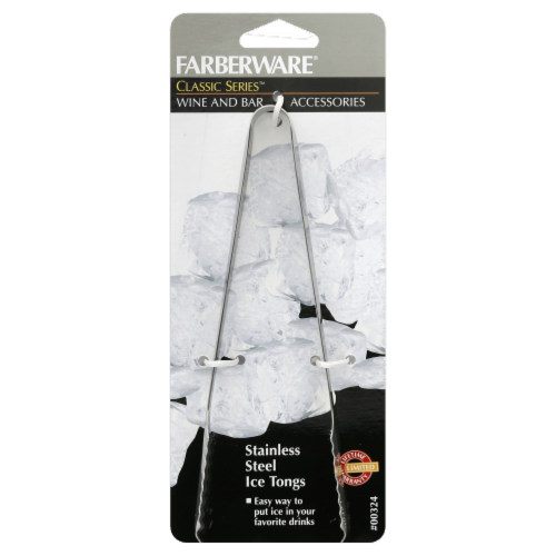 Farberware Stainless Steel Bar Ice Tongs - Silver Perspective: front