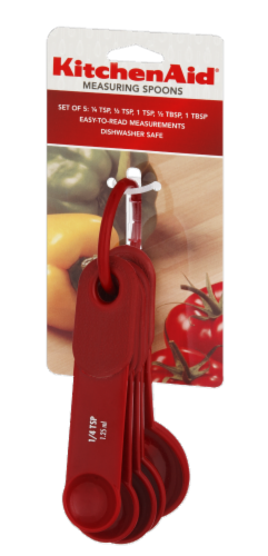 KitchenAid Measuring Spoon Set - Red Perspective: front