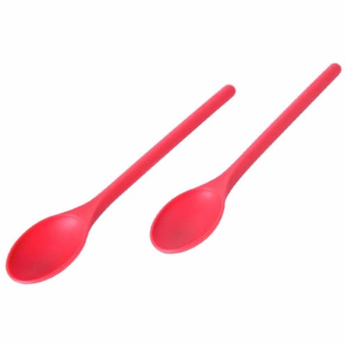 Farberware Red Nylon & Plastic Mixing Spoons Perspective: front
