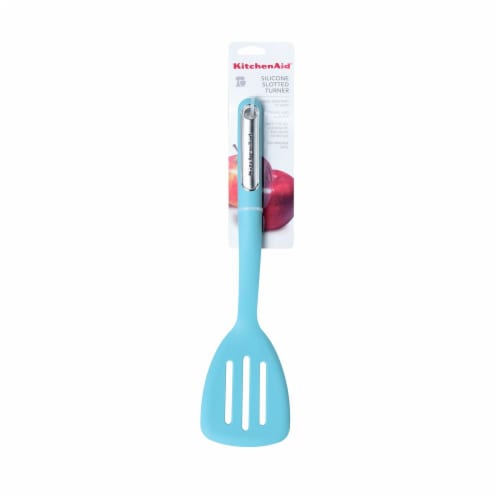 Silicone Slotted Turner - Aqua Sky Perspective: front