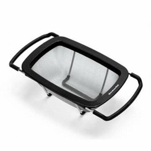 KitchenAid® Black & White Stainless Steel Expandable Colander Perspective: front