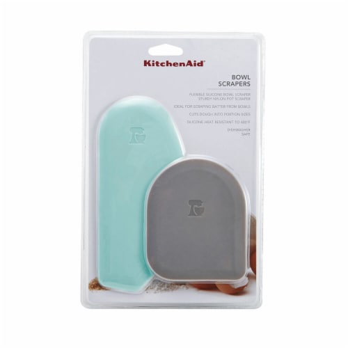 KitchenAid Bowl Scrapers - Mineral Water Grey Perspective: front