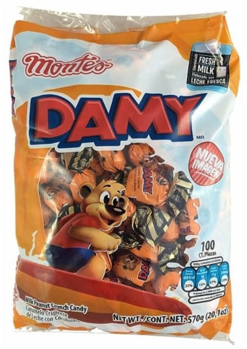 Montes Damy Milk Peanut Crunch Candy Perspective: front