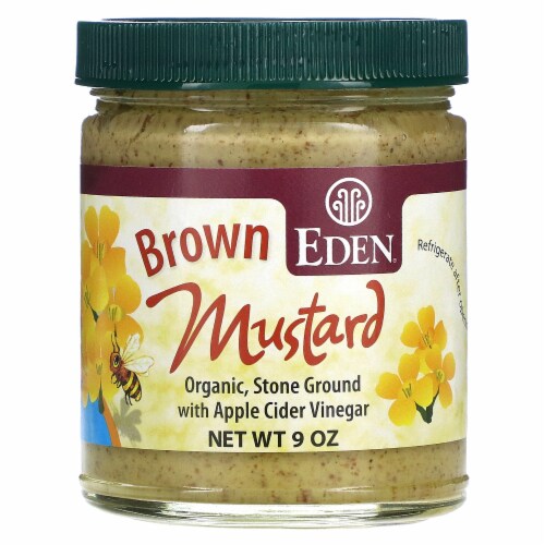 Eden Foods Organic Brown Stone Ground Mustard with Apple Cider Vinegar Perspective: front