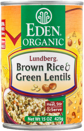 Eden Organic Brown Rice & Green Lentils Perspective: front