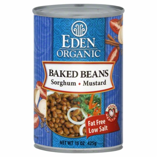 Eden Organic Baked Beans with Sorghum and Mustard Perspective: front