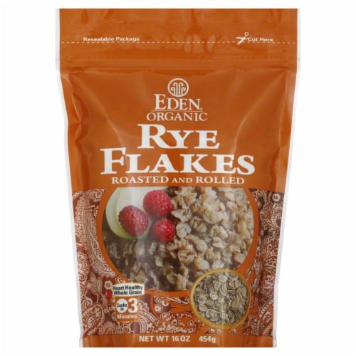 Eden Organic Rye Flakes Perspective: front