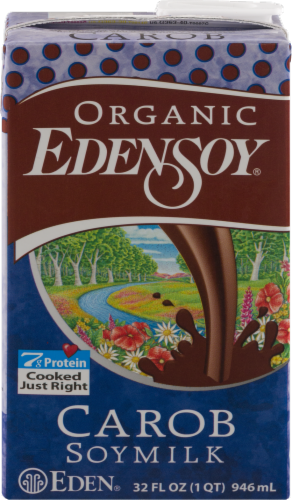 Organic Edensoy Carob Soy Milk Perspective: front