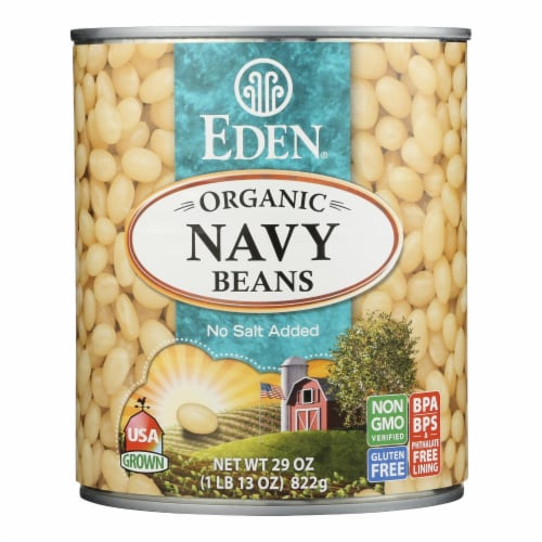 Eden No Salt Added Organic Navy Beans 29 oz (Pack of 12) Perspective: front