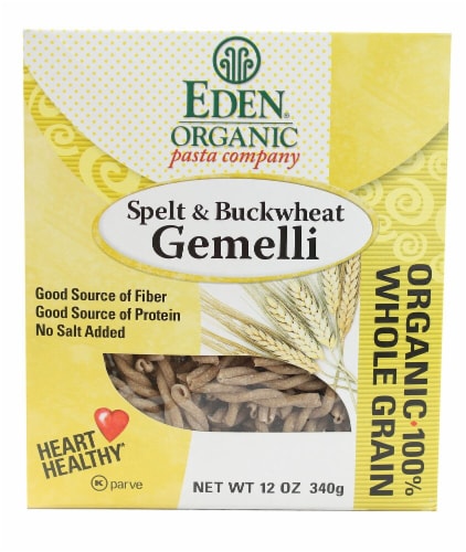 Eden Foods  Organic Pasta Company Spelt & Buckwheat Gemelli Perspective: front