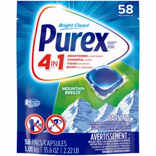 Purex® 4-in-1 Mountain Breeze Laundry Detergent Pacs Perspective: front