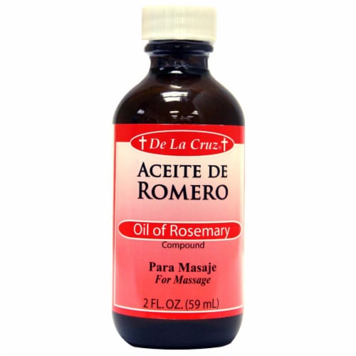 De La Cruz® Aceite de Romero Para Masaje Oil of Rosemary Perspective: front