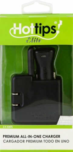 Hottips USB Car and Wall Charger Perspective: front