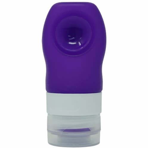 Good To Go® Silicone Travel Bottle - Purple/White Perspective: front