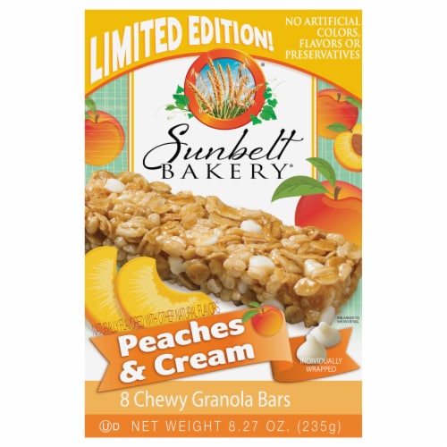 Sunbelt Bakery Peaches & Cream Fruit and Grain Bars Perspective: front