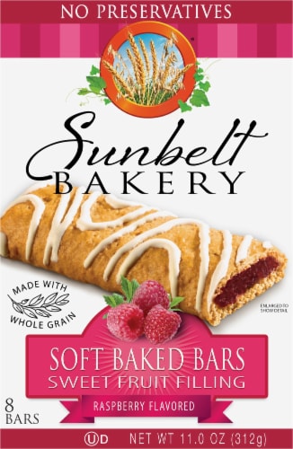 Sunbelt Bakery® Soft Baked Raspberry Fruit & Grain Bars Perspective: front