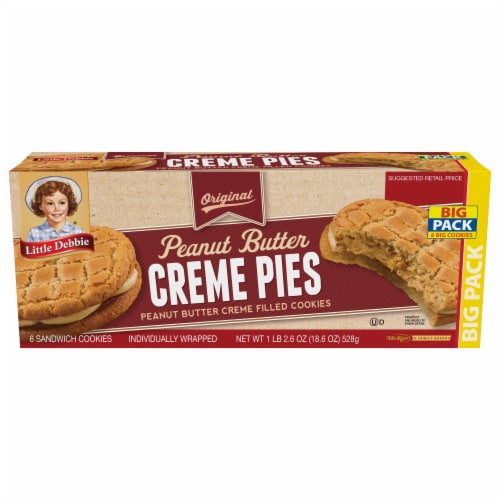 Little Debbie Original Peanut Butter Creme Pies Big Pack 6 Ct 31 Oz 