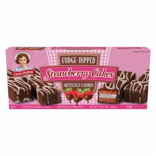 Little Debbie Fudge-Dipped Strawberry Cakes Perspective: front