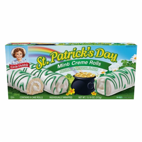 Little Debbie St. Patrick's Day Mint Creme Rolls Perspective: front