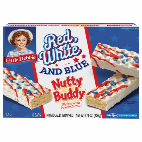 Little Debbie® Red White & Blue Nutty Buddy® Wafers with Peanut Butter Perspective: front
