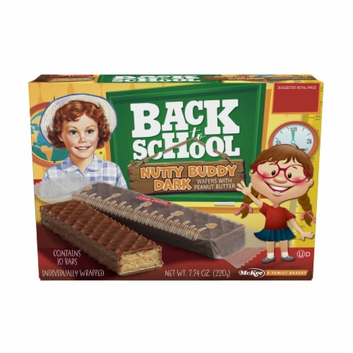 Little Debbie Back to School Nutty Buddy Dark Wafers with Peanut Butter Perspective: front