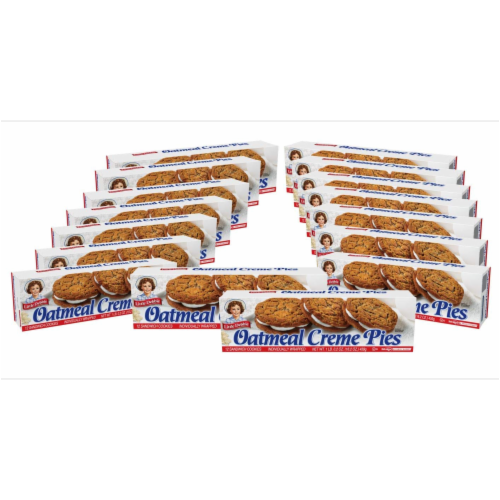 Little Debbie Oatmeal Creme Pies, 16 Boxes, 192 Soft Oatmeal Cookies with Creme Perspective: front