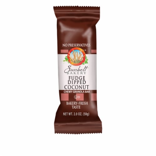 Sunbelt Bakery Fudge Dipped Coconut Chewy Granola Bars Perspective: front