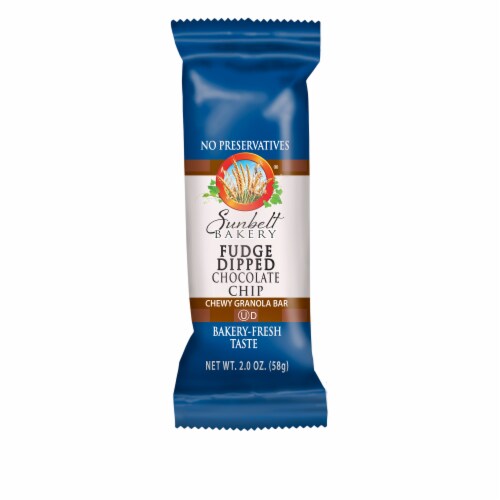 Sunbelt Bakery Fudge Dipped Chocolate Chip Chewy Granola Bars Perspective: front