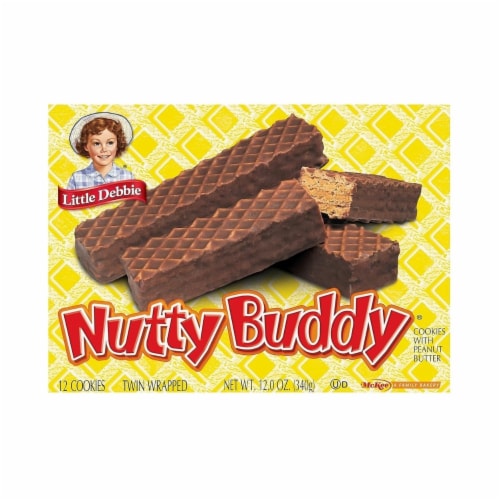 Nutty Buddy Bars, 2 Big Pack Boxes, 48 Twin Wrapped Wafer Bars with Peanut Butter Perspective: front