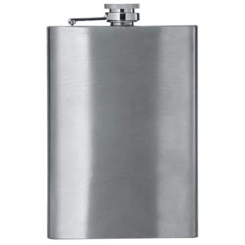 Maxam 8 Ounce Stainless Steel Flask Lightweight Drinking Flask with a Screw-On Leak Proof Lid Perspective: front