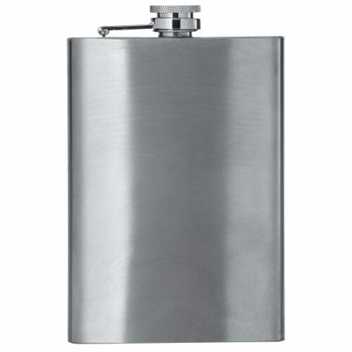Maxam 8 Ounce Stainless Steel Flask Lightweight Drinking Flask with a Screw-On Leak Proof Lid Perspective: front