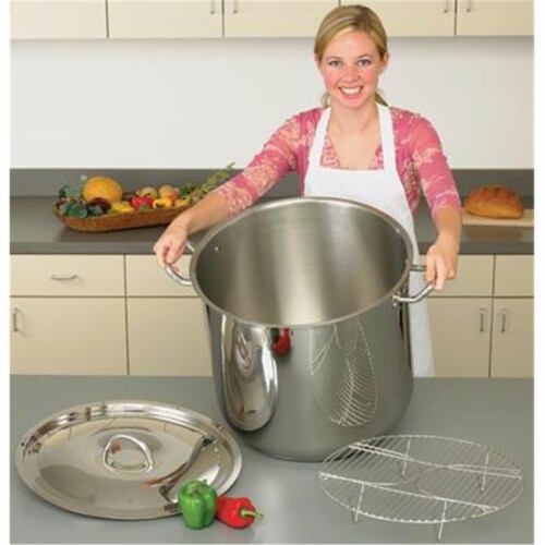 Precise Heat 65qt 9Element Surgical Stainless Steel Stock Pot Perspective: front