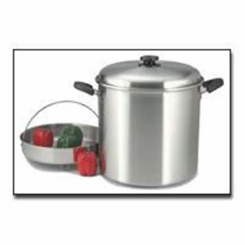 Precise Heat 30qt 12-Element "Waterless" Stockpot with Steamer Basket Perspective: front
