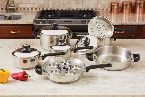 Stainless Steel Cookware Set, 17 Pieces, 1 - Fred Meyer