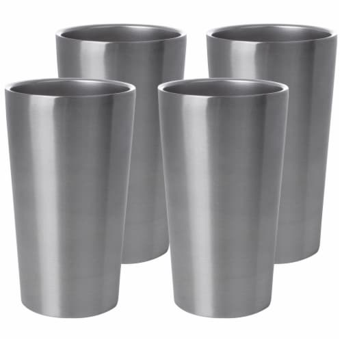 Maxam Stainless-Steel 4-piece Double Wall 13 oz. Tumbler Set Perspective: front