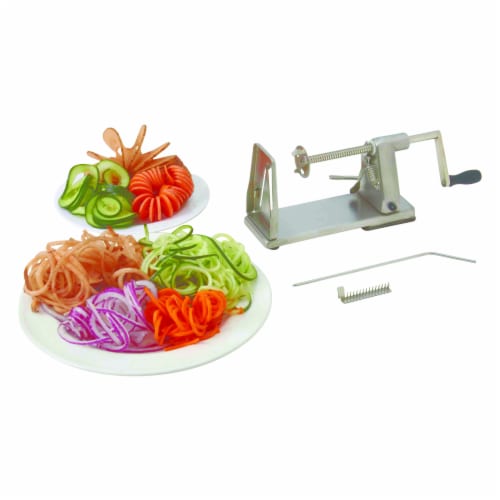 Maxam Vegetable Spiral Slicer for Decorative Fun Flair on the Dinner Plate Stainless Steel Perspective: front