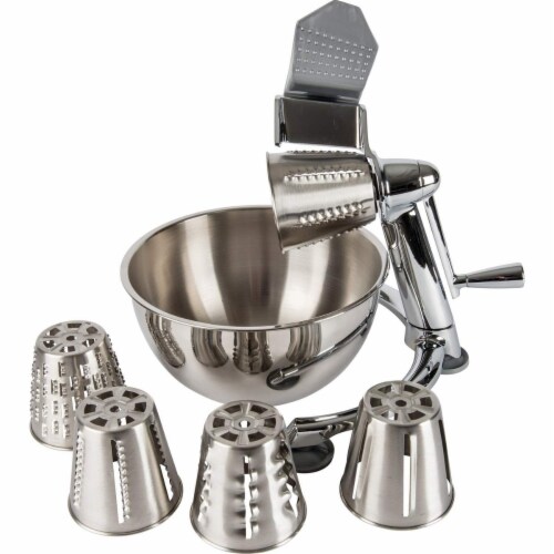 Vegetable Chopper, Food Processor with Stainless-Steel Shredders With 5 Quart Mixing Bowl Perspective: front