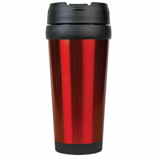 Maxam JDLTM072 16 oz Stainless Steel Travel Mug without Handle, Red Perspective: front