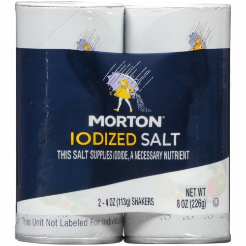 Morton® Iodized Salt Shakers Perspective: front
