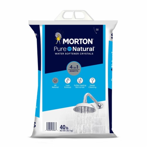 Morton® Pure and Natural® Water Softener Salt Crystals Perspective: front