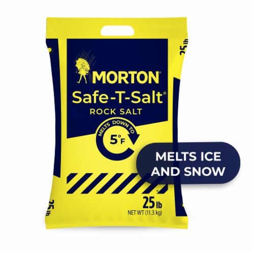 Morton Safe-T-Salt Halite Rock Salt Snow and Ice Melt, 25 lb - Mariano's