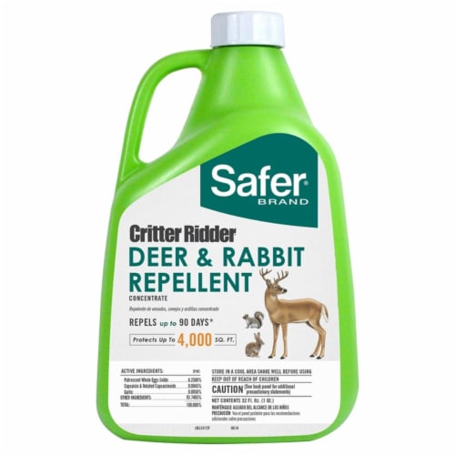 Safer Brand 7004639 32 oz Critter Ridder Animal Repellent Concentrate for Deer & Rabbits Perspective: front