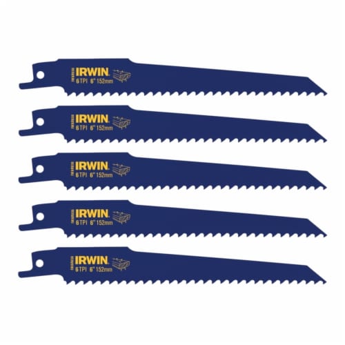 Irwin Blue Wood Cutting Reciprocating Saw Blades Perspective: front