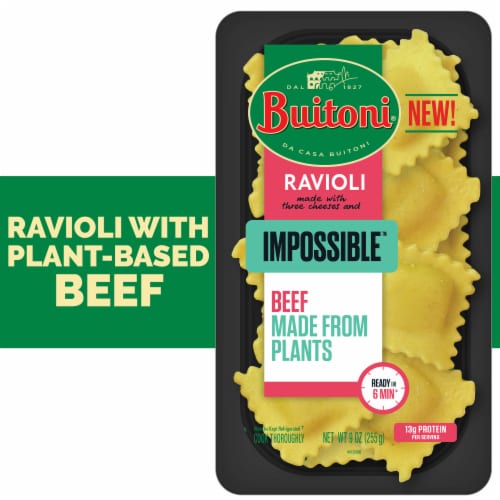 Buitoni® Ravioli Pasta with Impossible™ Beef Made From Plants Refrigerated Pasta Perspective: front