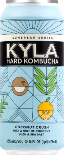 KYLA Coconut Crush Hard Kombucha Single Can Perspective: front